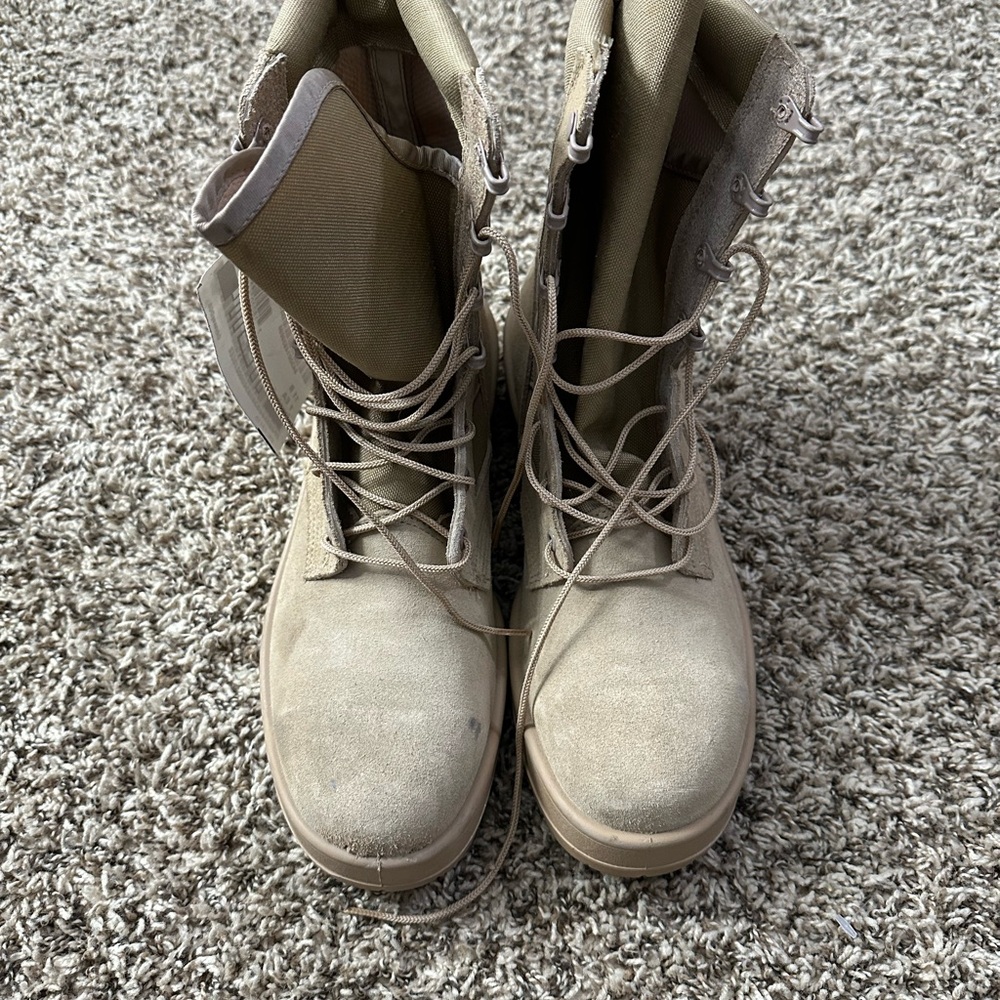 Tan Lace-Up Combat Boots